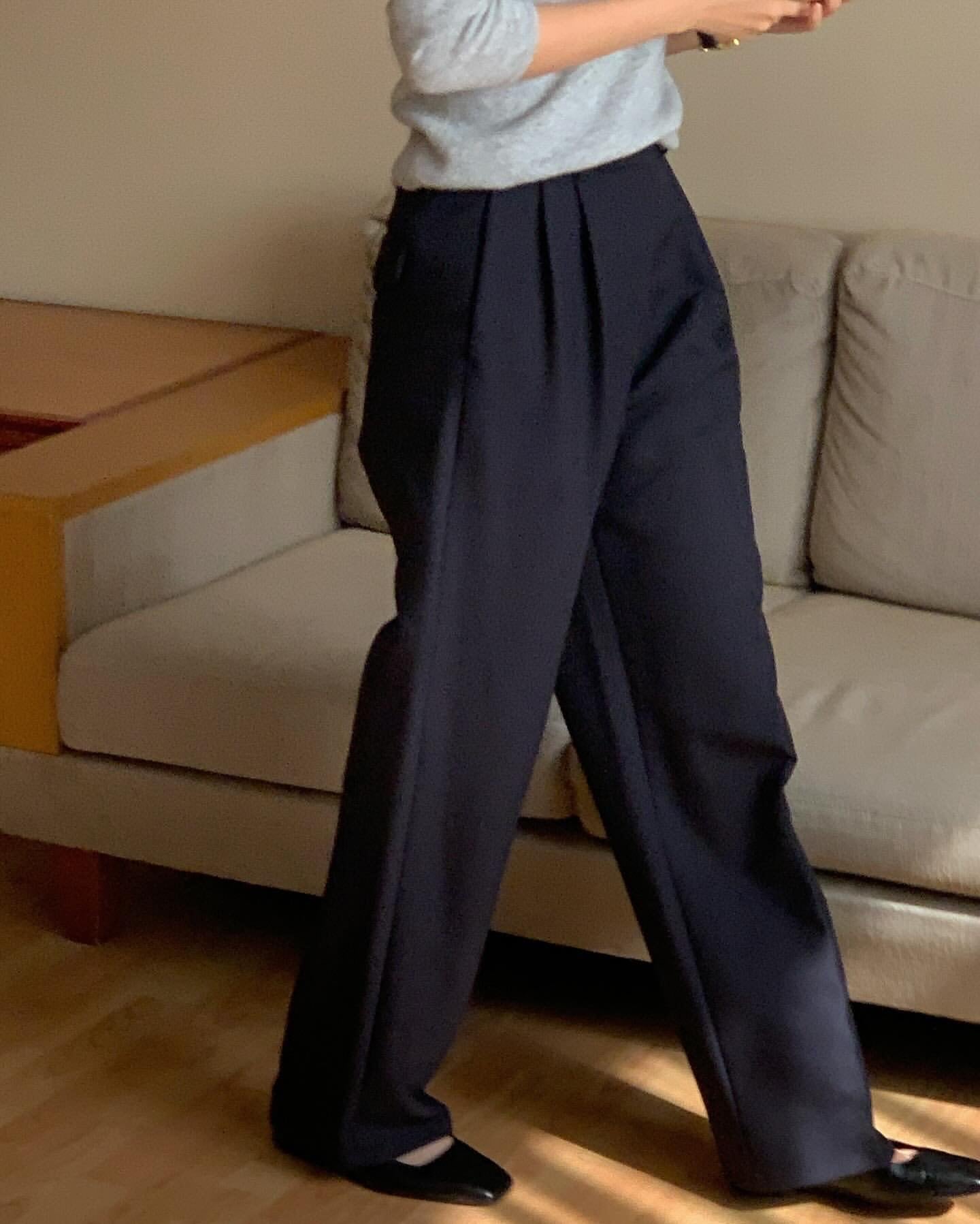 Flow two pintuck slacks-3col