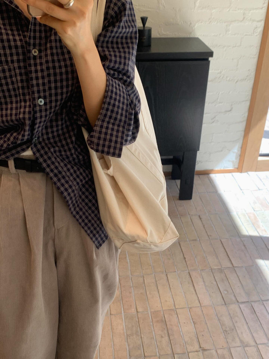 liter mocha check shirt-2col