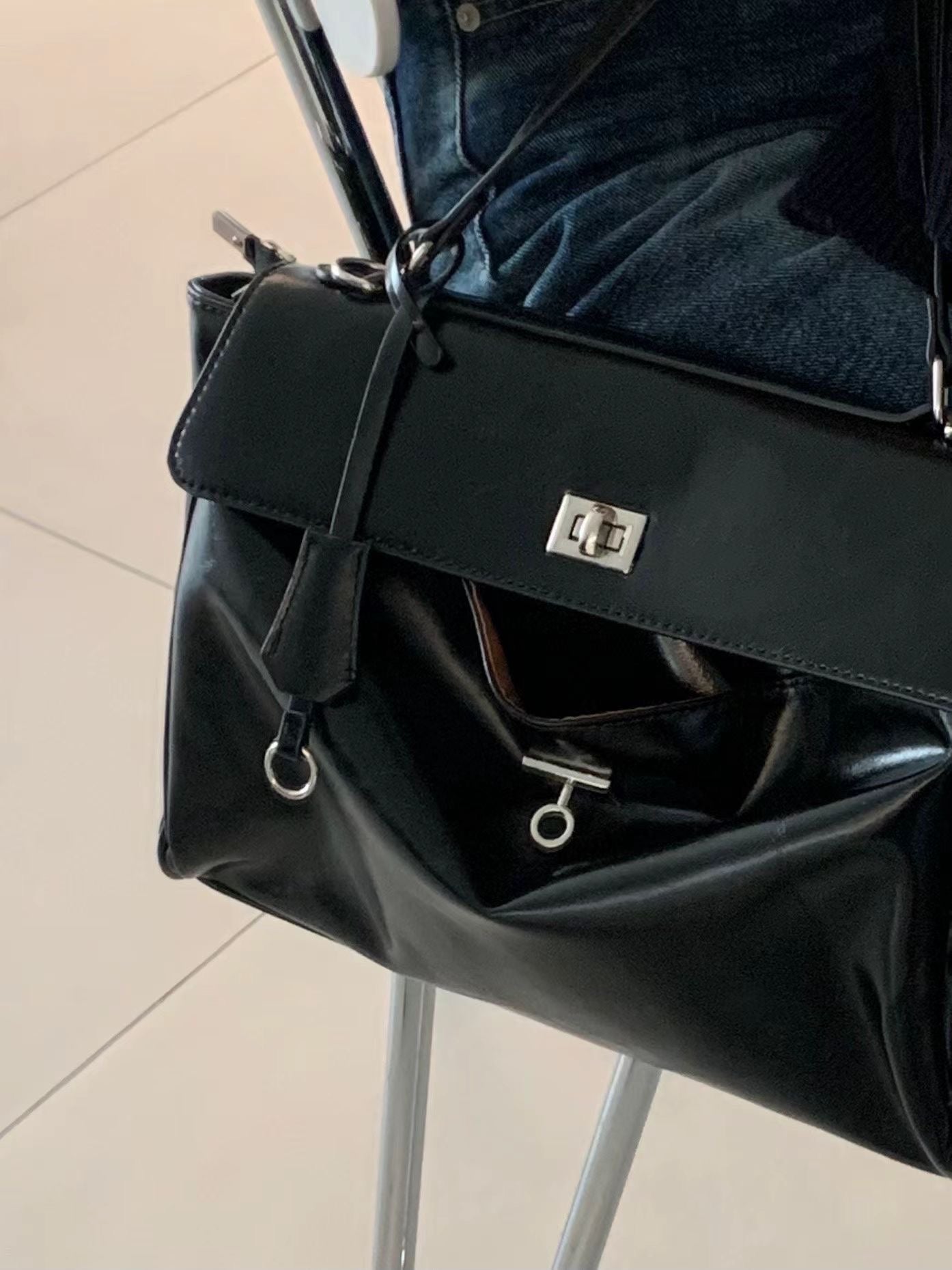 black square shoulder bag