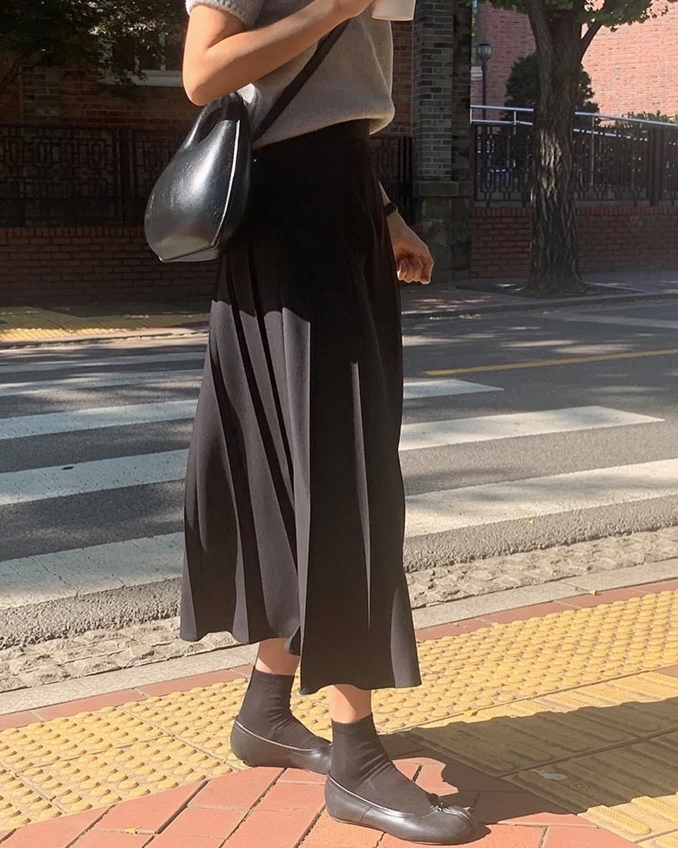 liter kkamiyu pleats skirt-2col