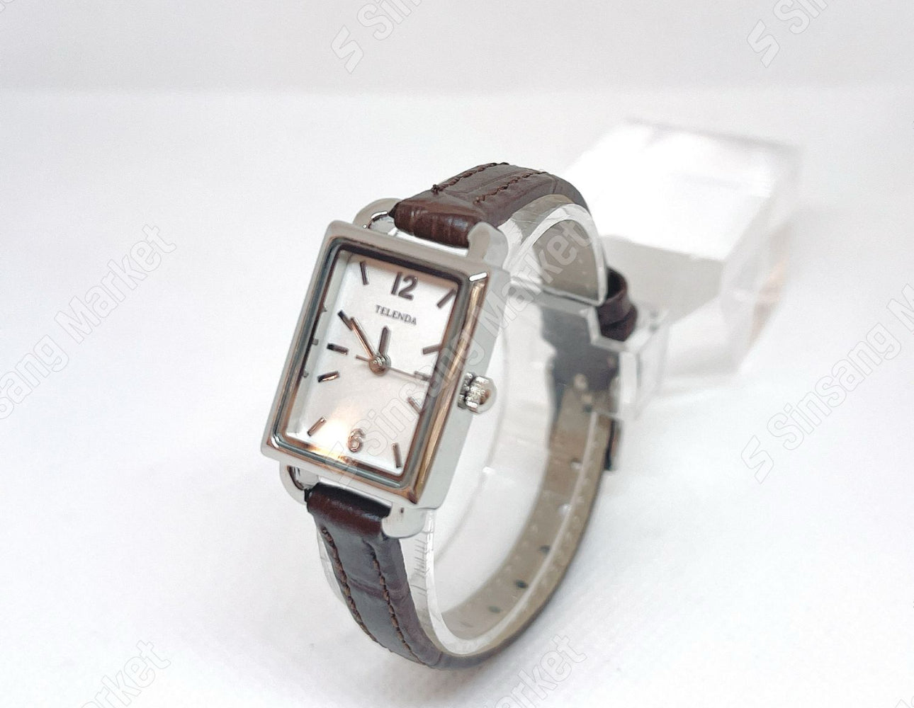 Silver brown watch