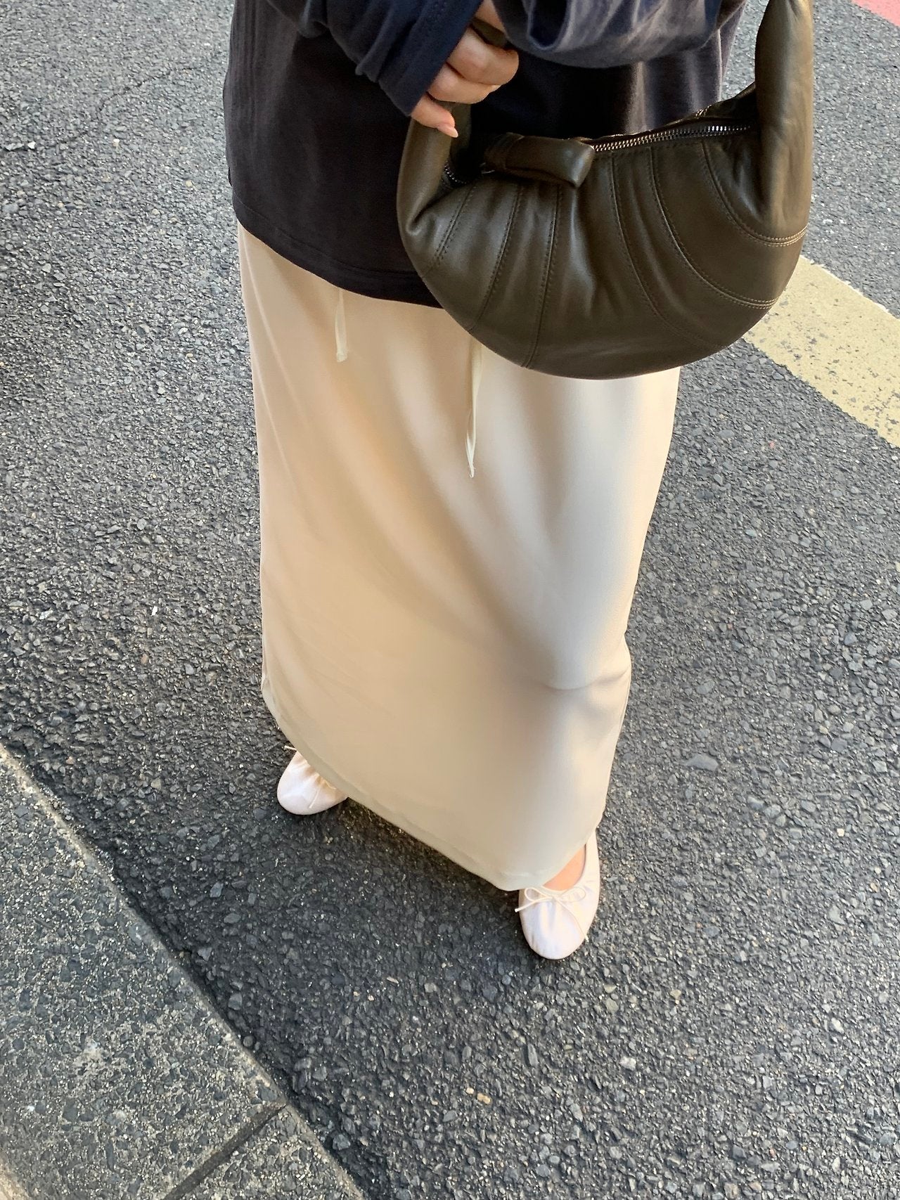 Usual silky skirt-2col