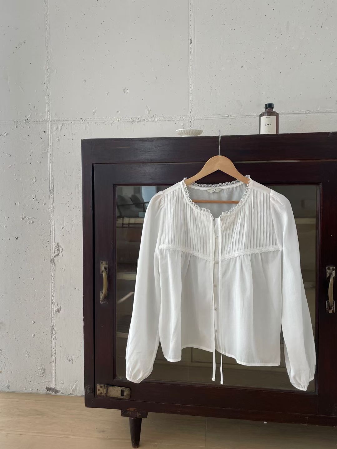 Maroon pintuck blouse