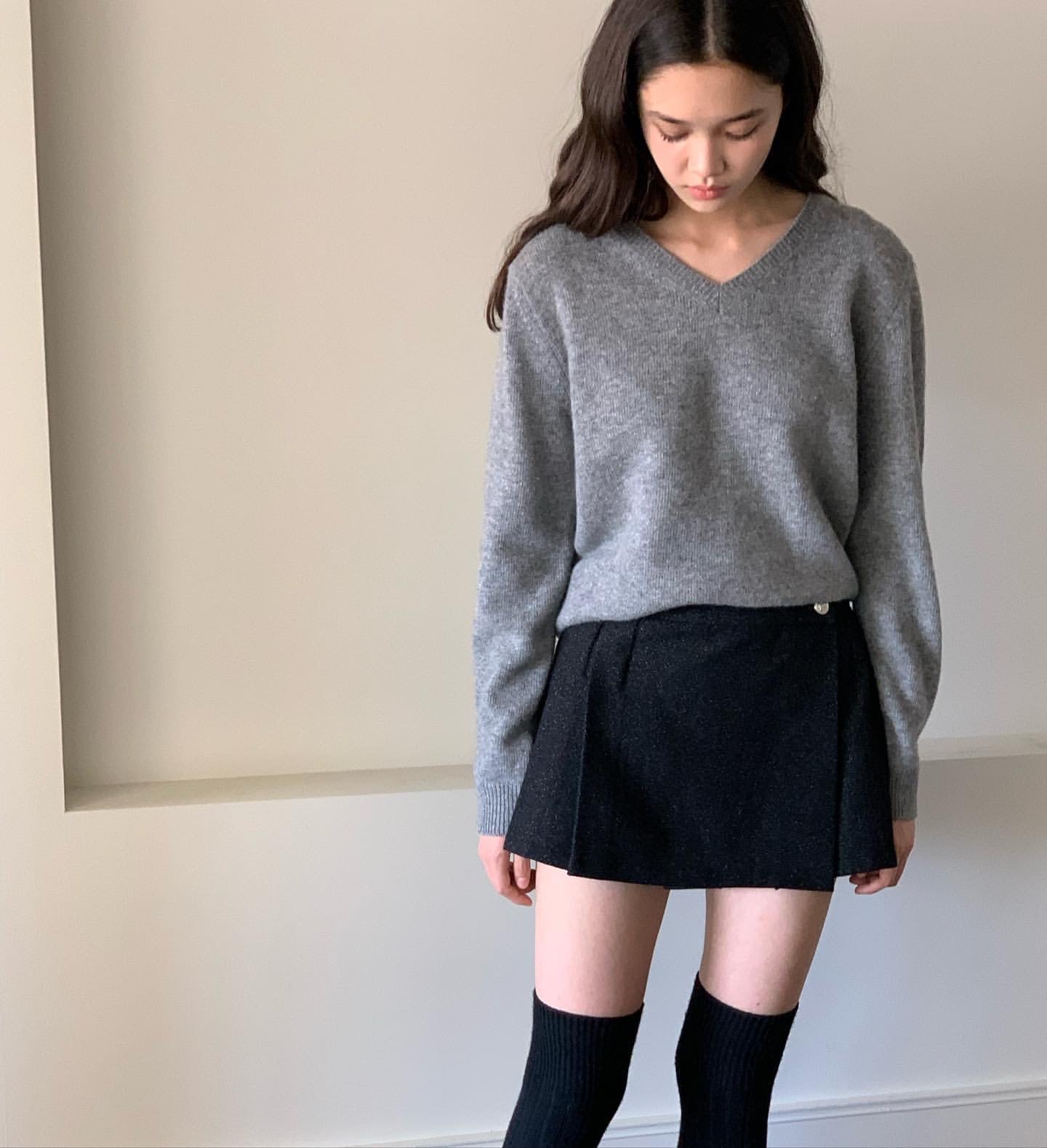 sale gray即納 riette sage wool knit