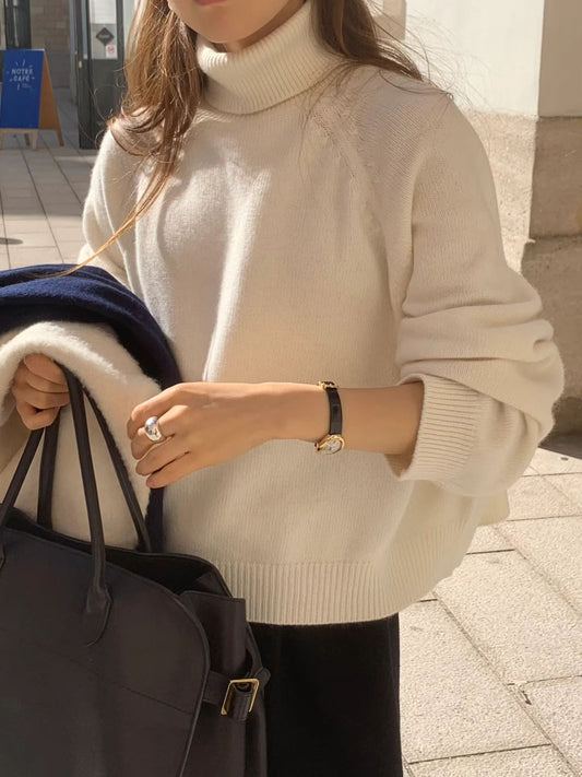 Ounce cash raglan turtleneck knit-3col