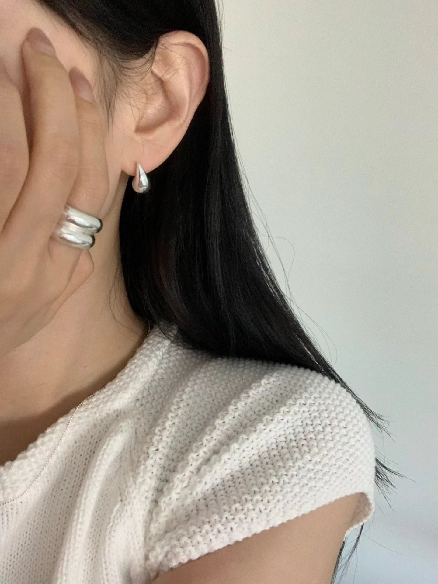 Big water drop earrings