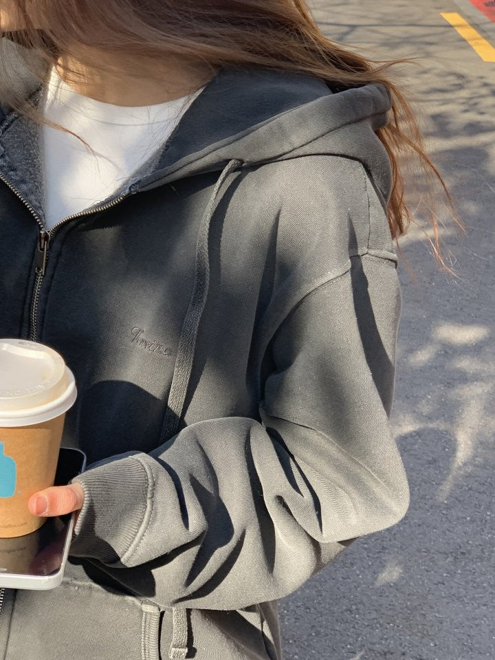 pigment fleece dying hood zip up&pants