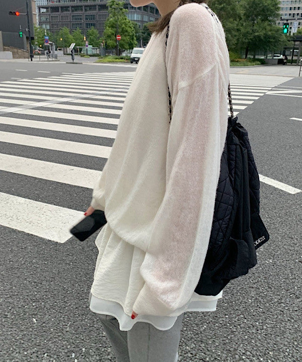 Slow loose alpaca knit-4col
