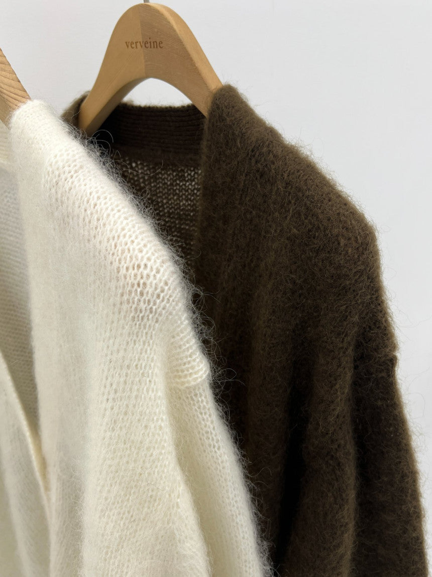 Amelie brushed mohair cardigan-2col
