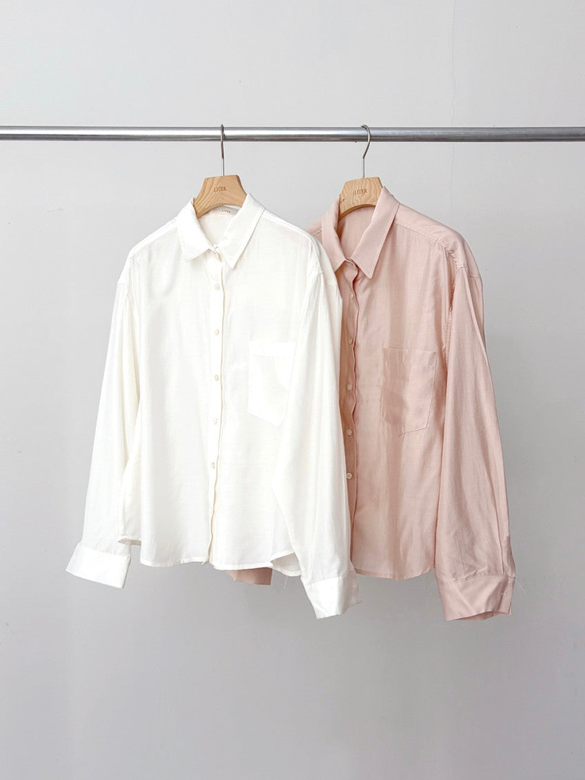 liter glossy boxy shirt-2col