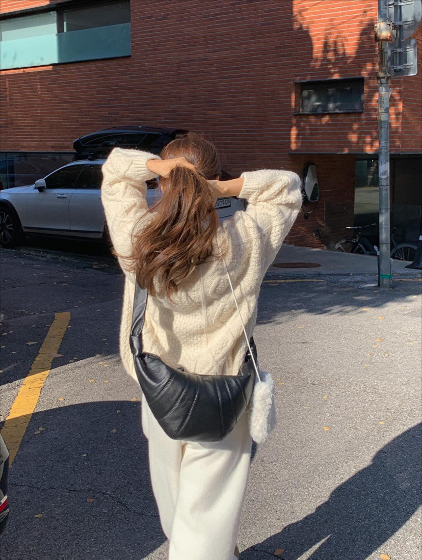 liter house wool cable cardigan-2col