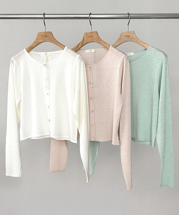 liter twinkle pearl cardigan-3col