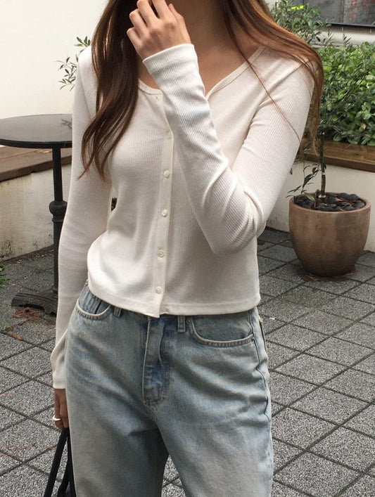 Rooney rib round cardigan-3col