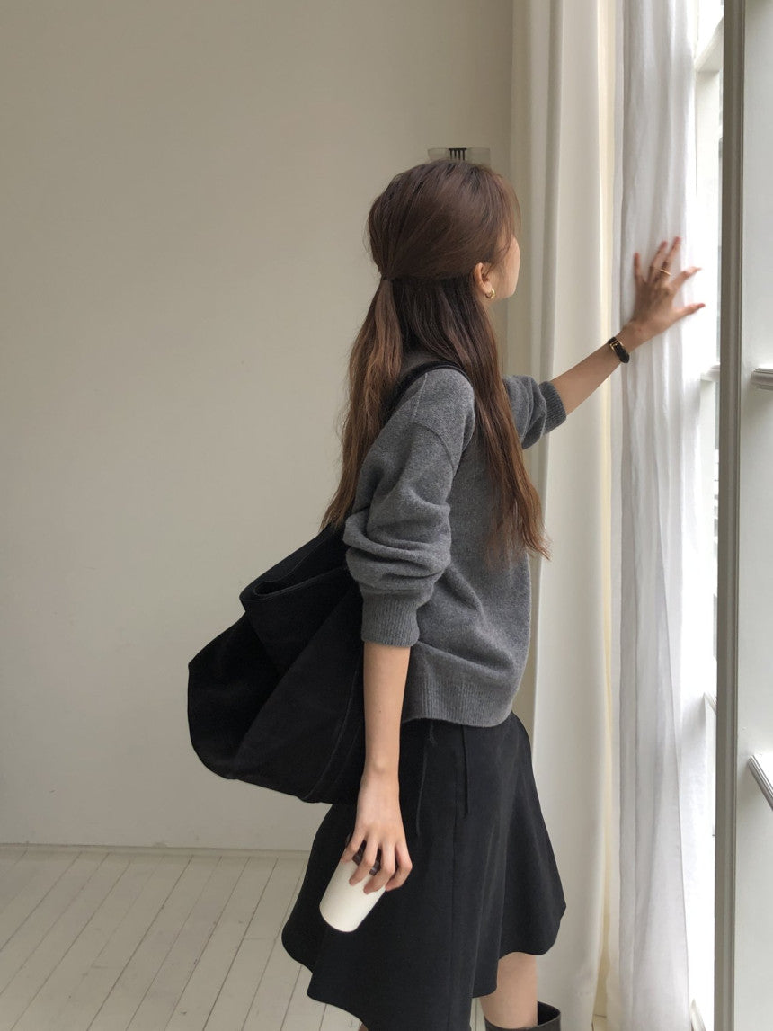 Elin cashmere wholega boat neck knit-4col