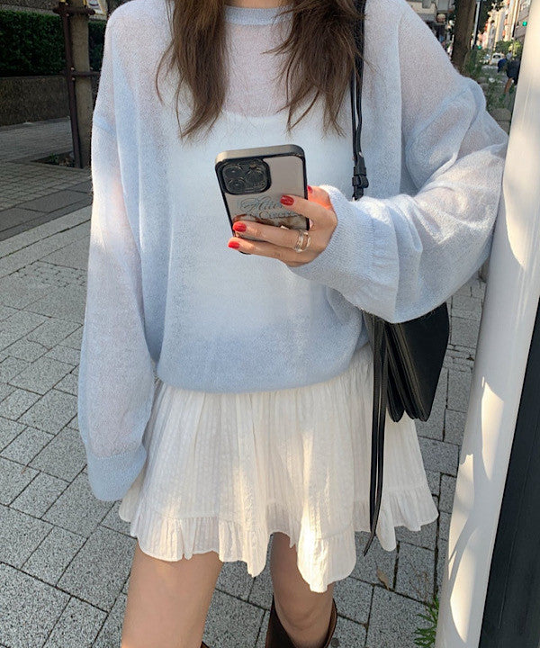 Slow loose alpaca knit-4col