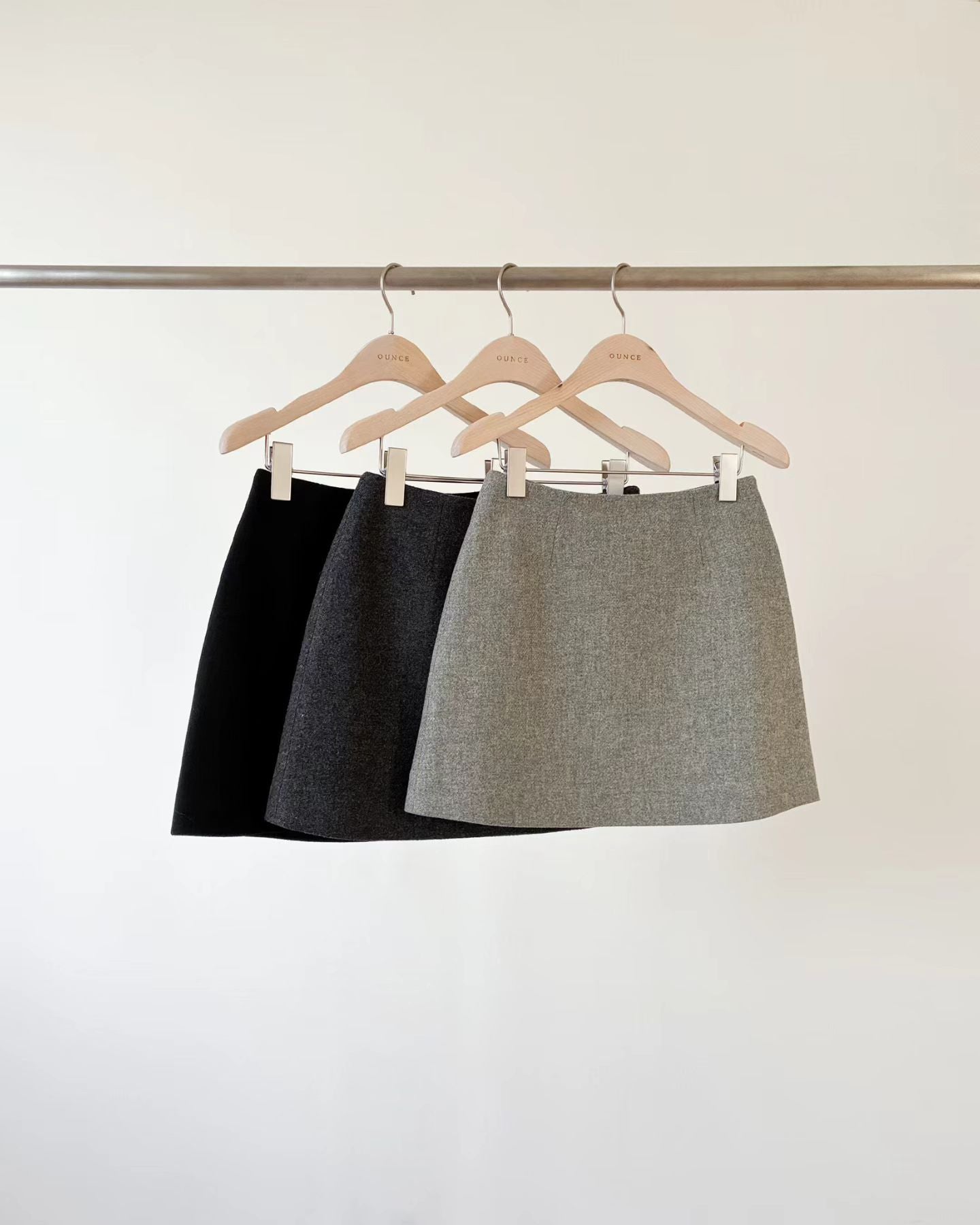 Ounce wool mini skirt-3col