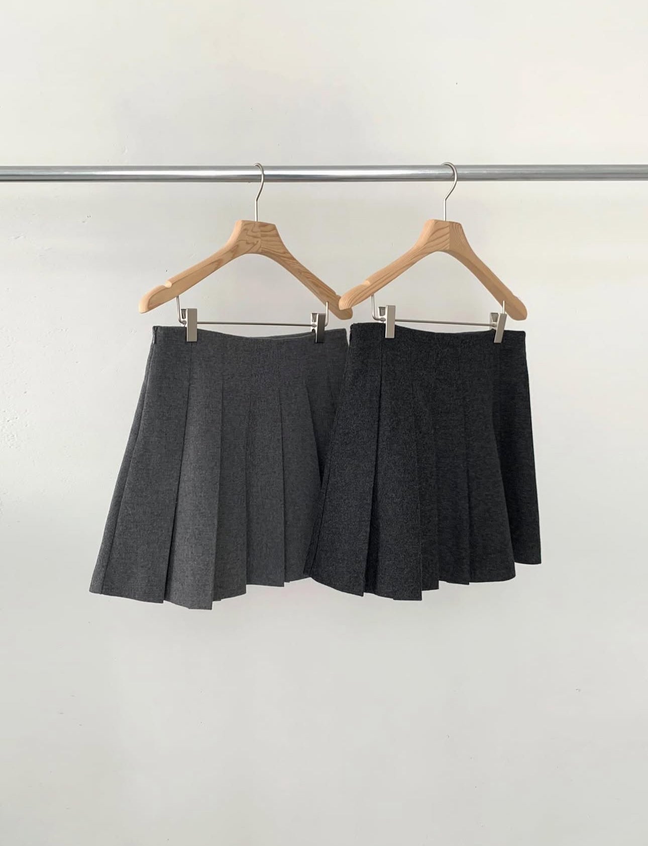 liter venity wool pleats skirt-2col
