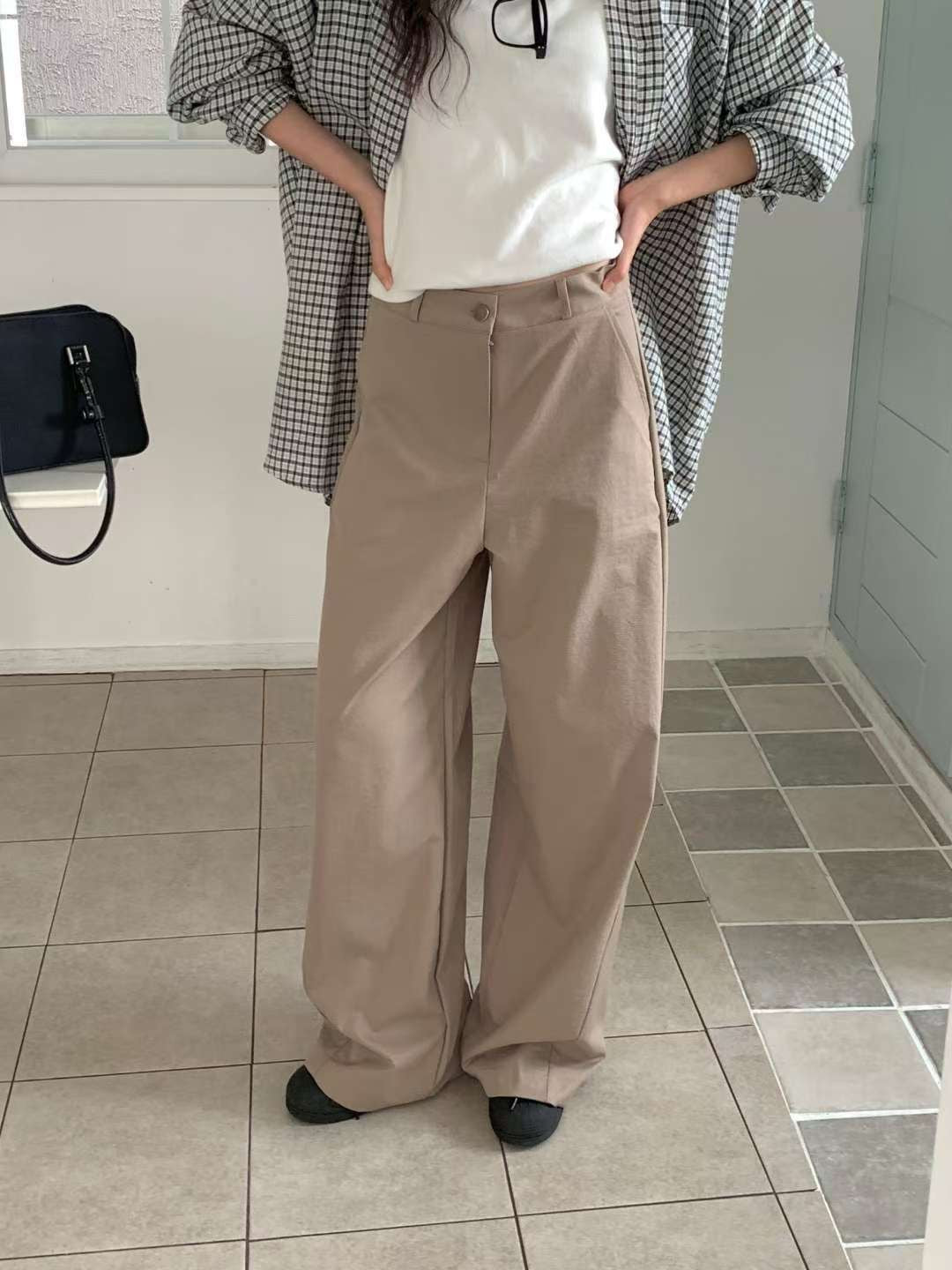 Autumn poly wide pants-2col/ショート丈あり
