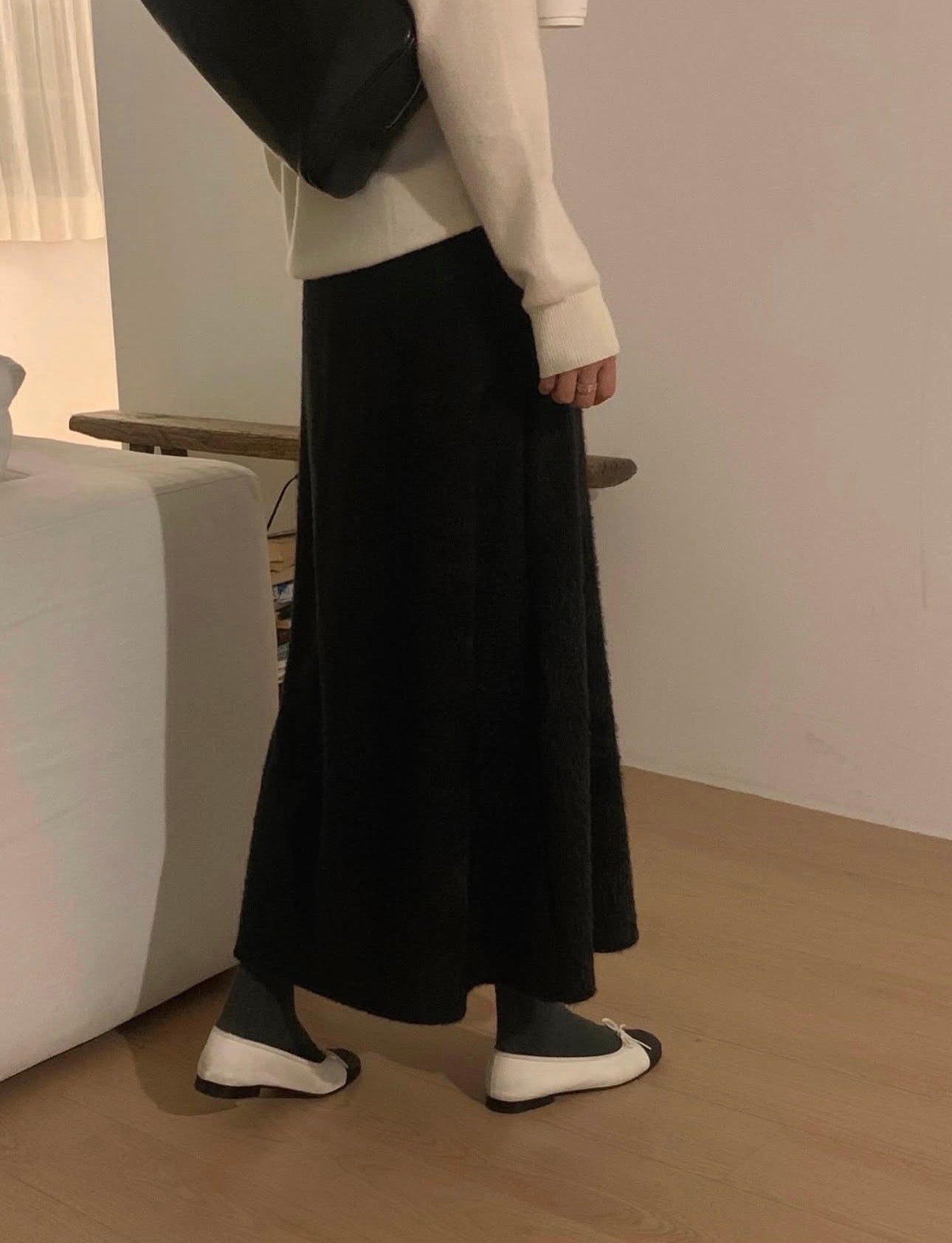 liter sana fur flare skirt-2col