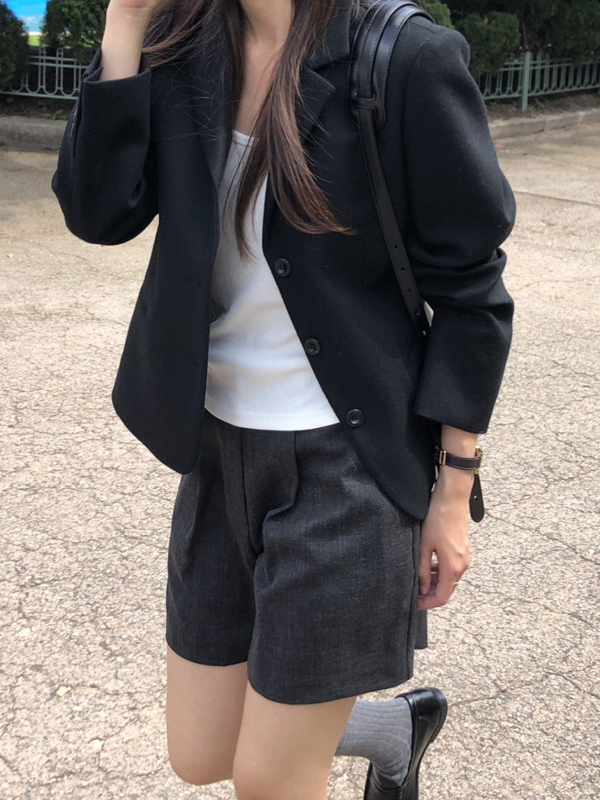 Montaigne wool short jacket-3col