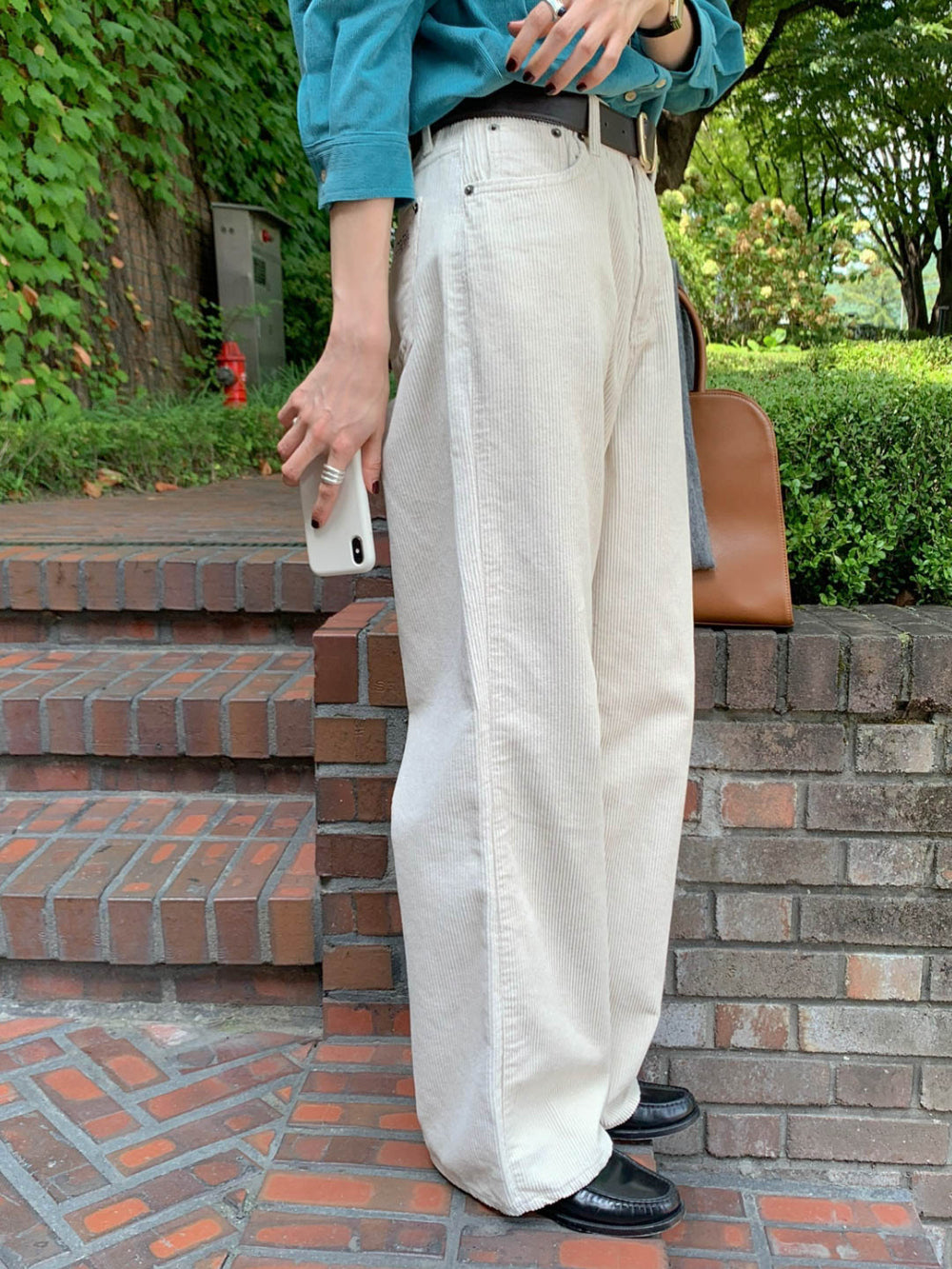 Corduroy dying pants-3col