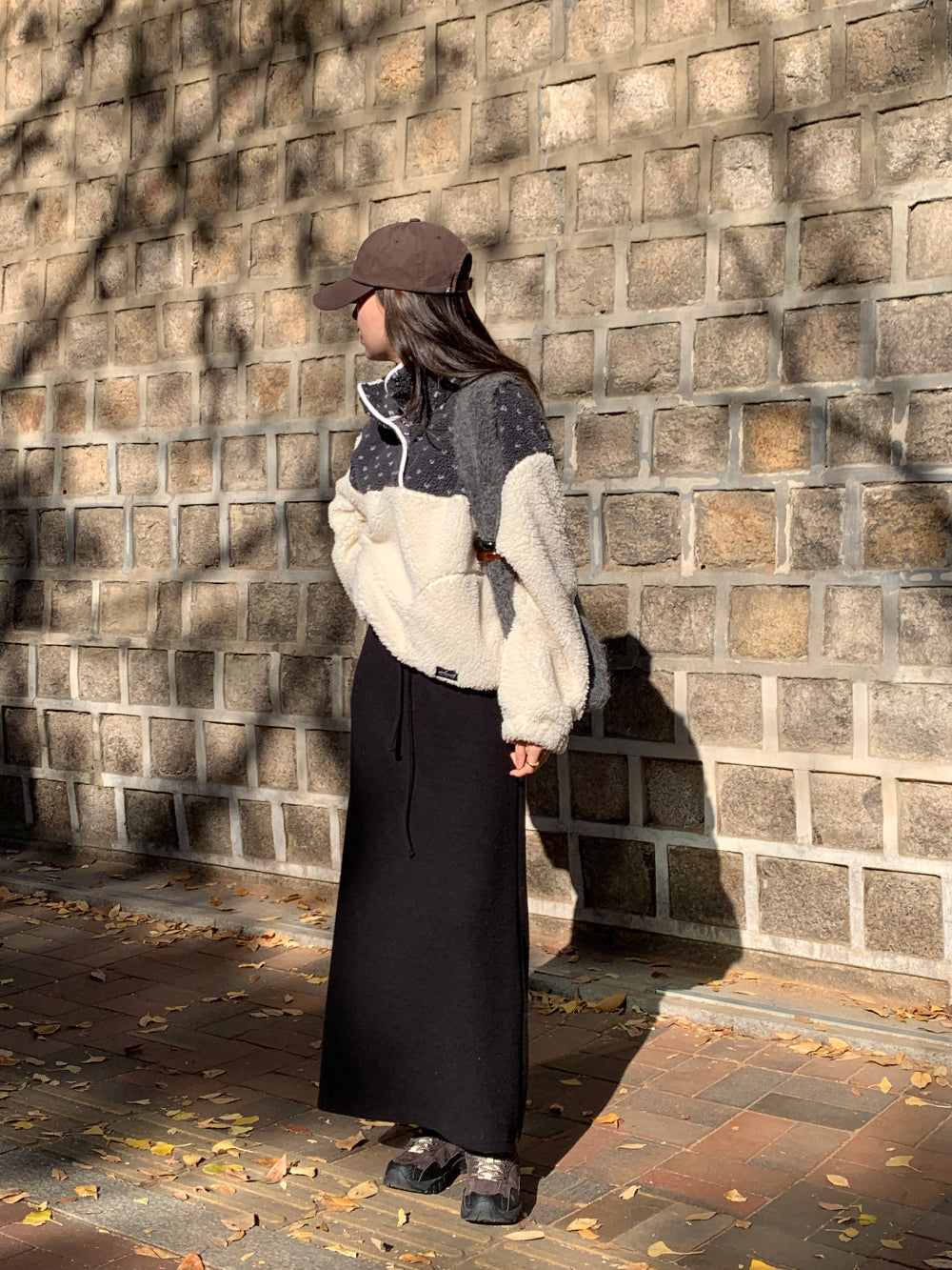 wool maxi skirt-3col