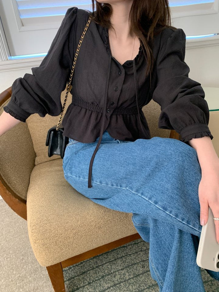 ivory即納 coco smok blouse-2col