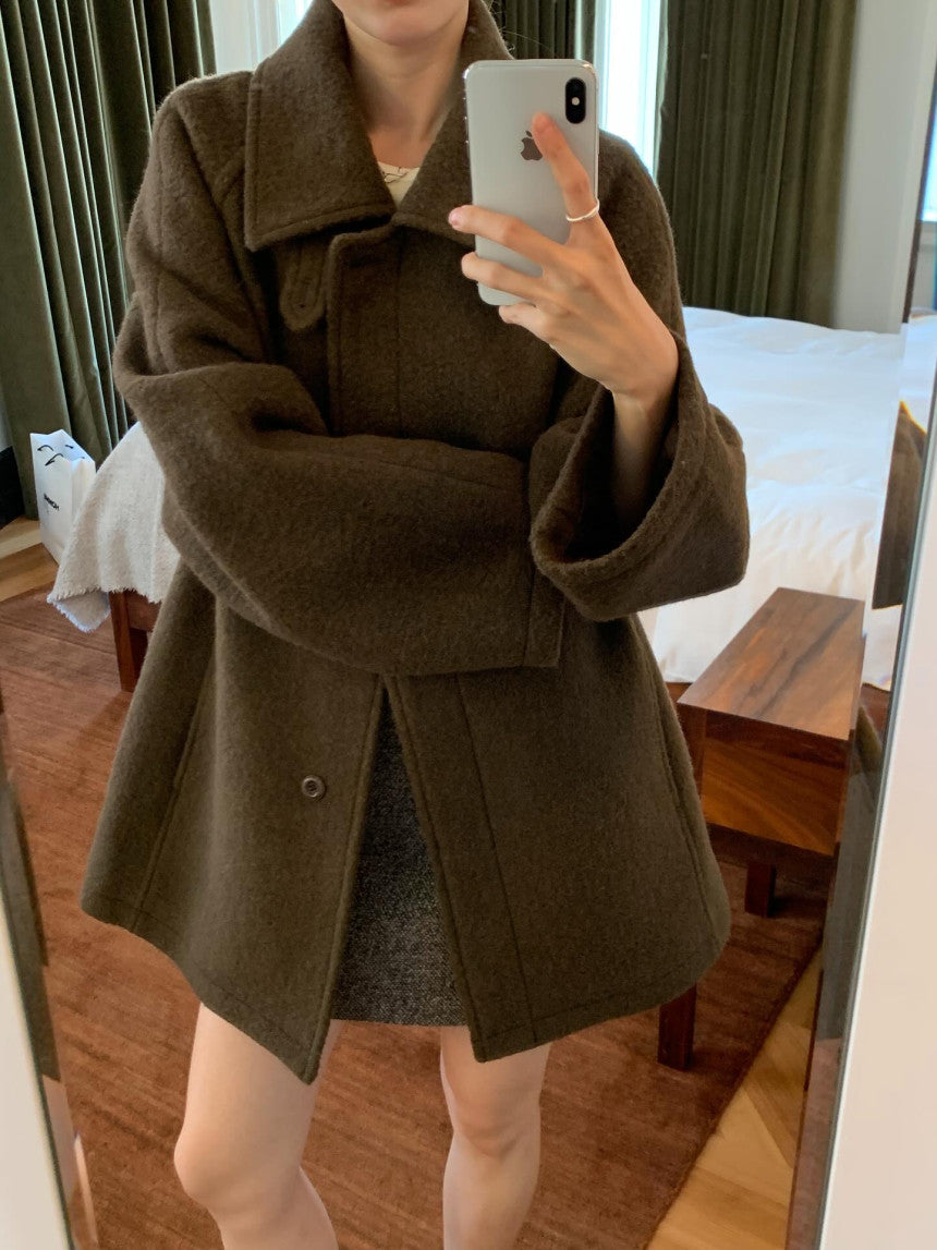 Carry half baby alpaca coat-3col