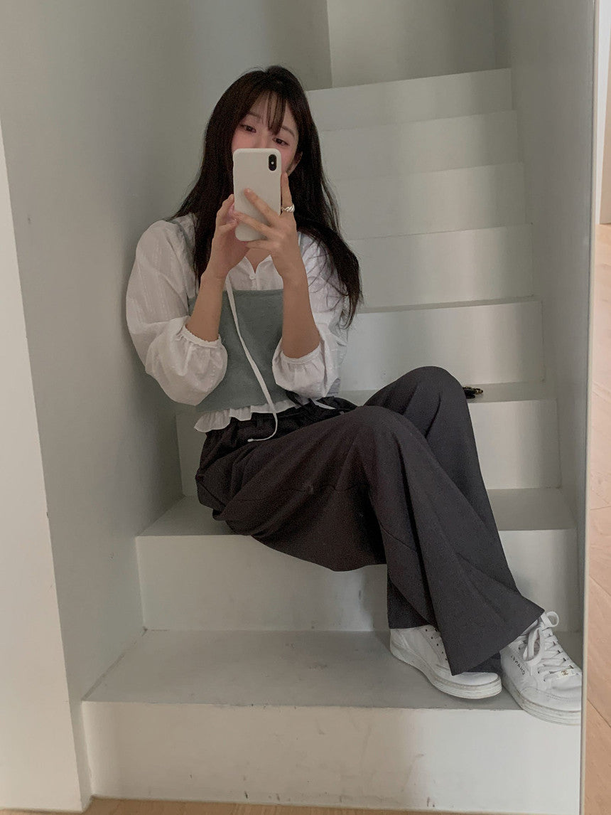 mousse wool slacks-3col