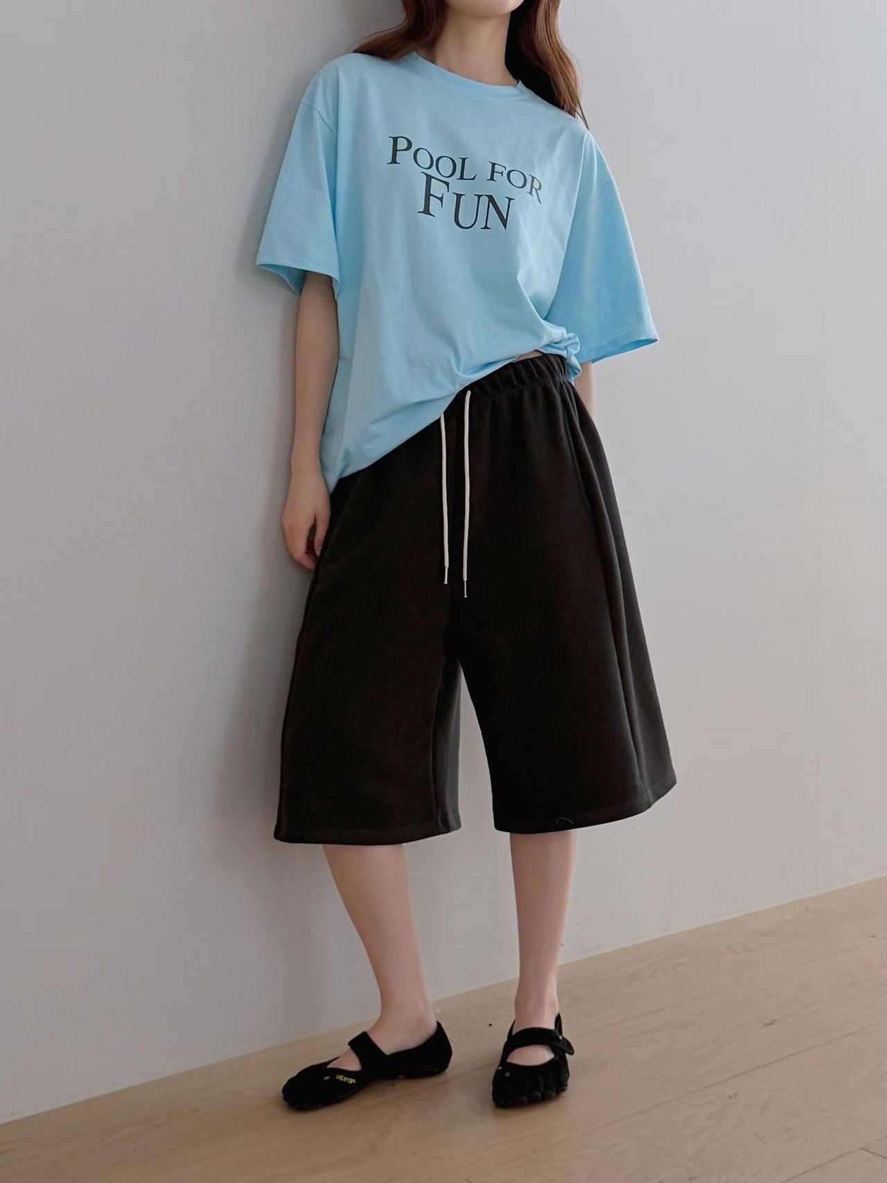 sweat half pants-3col