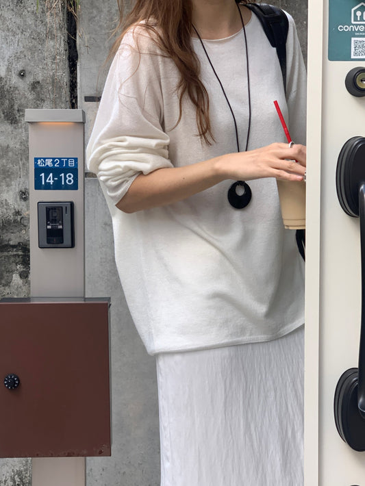 Bella silk boat-neck knit-2col