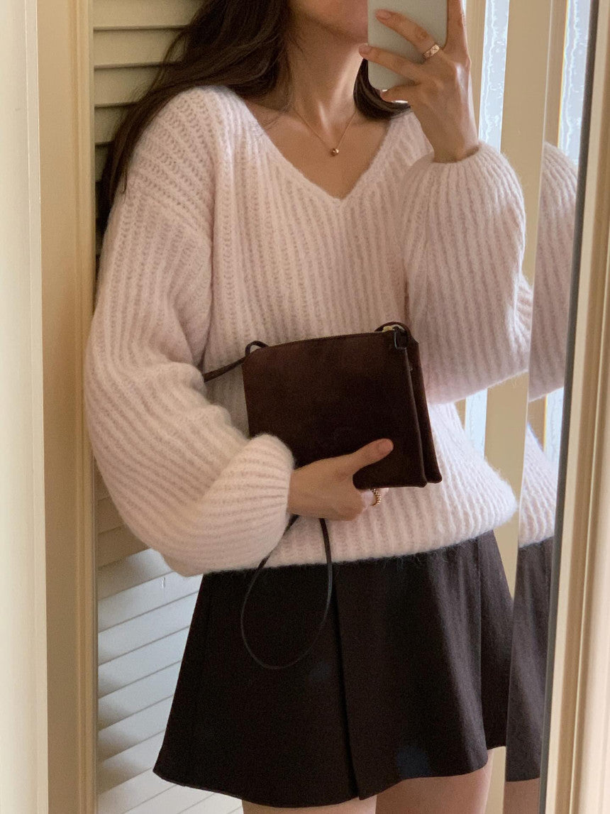 liter daina alpaca v neck knit-3col