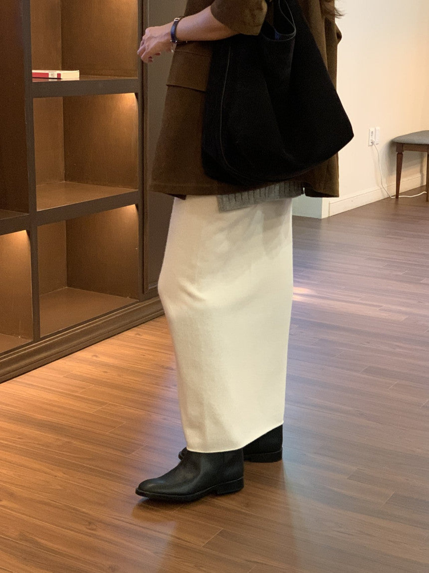 Amel wholegament cashmere knit skirt-3col