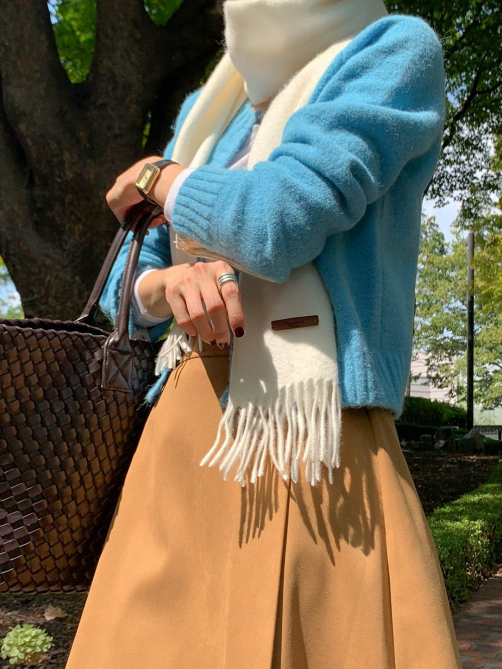 Sand suede skirt-2col