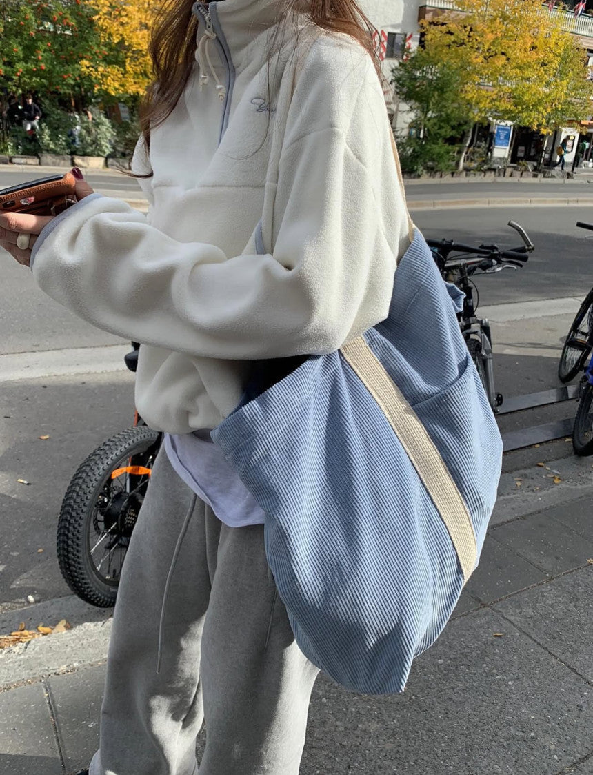 Corduroy big bag-3col