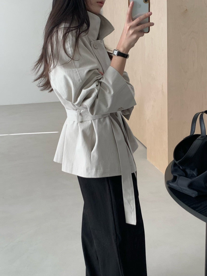 Butter hidden trench jacket-2col