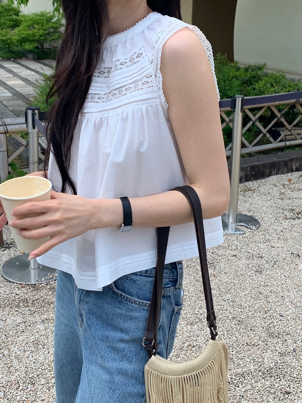 Mariel shoulder lace blouse