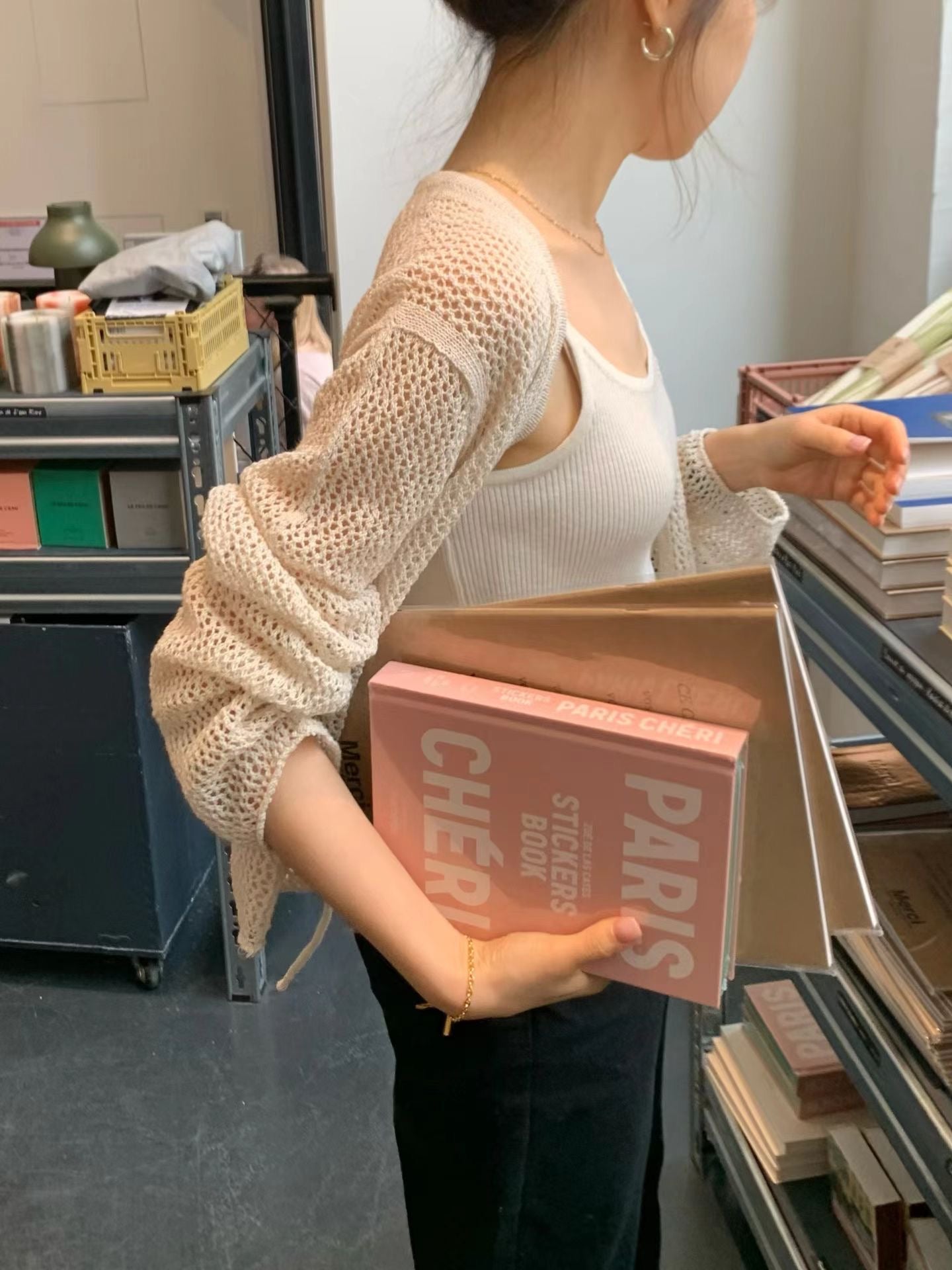 Ounce paper punching cardigan-2col