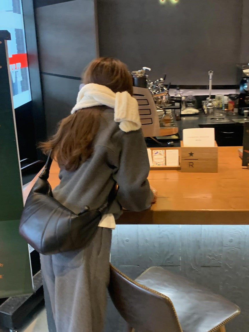 liter baby alpaca boucle muffler-3col