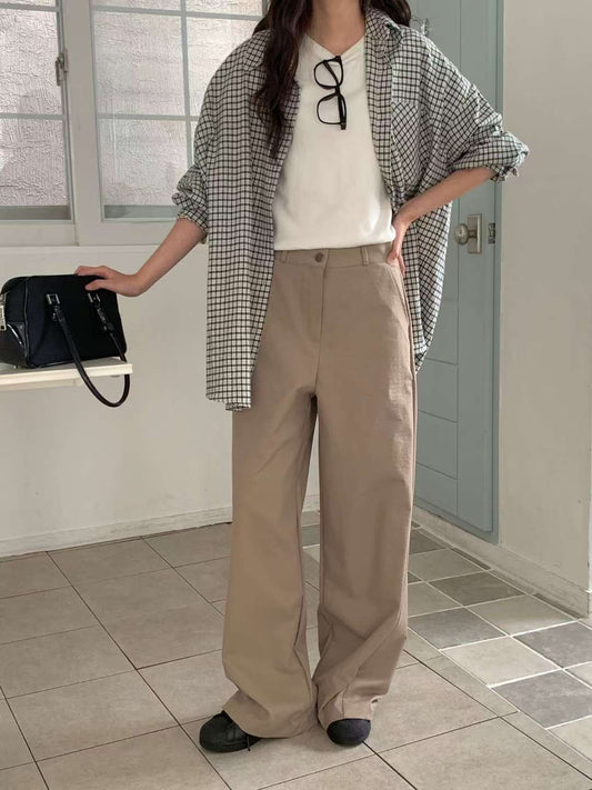 Autumn poly wide pants-2col/ショート丈あり