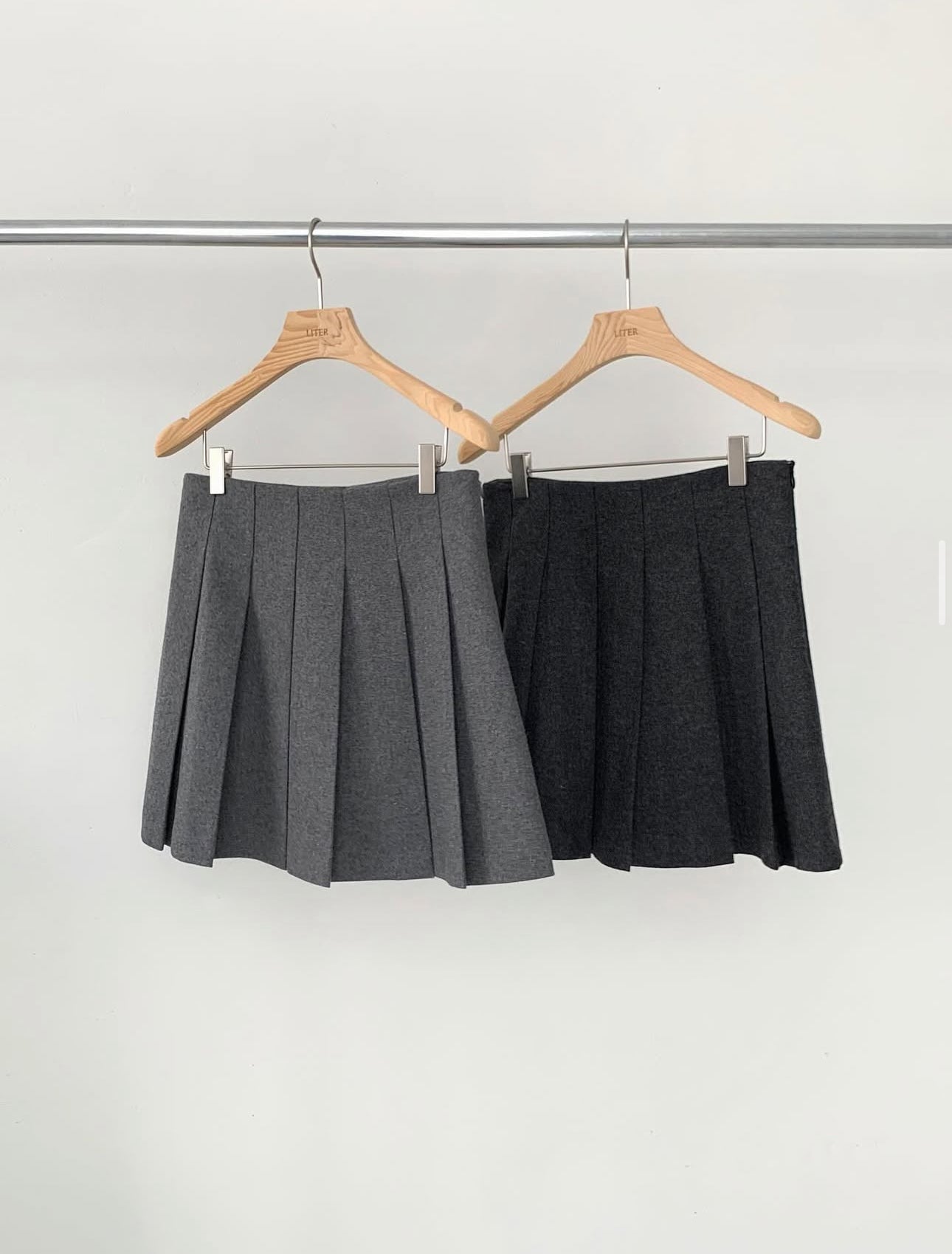 liter venity wool pleats skirt-2col