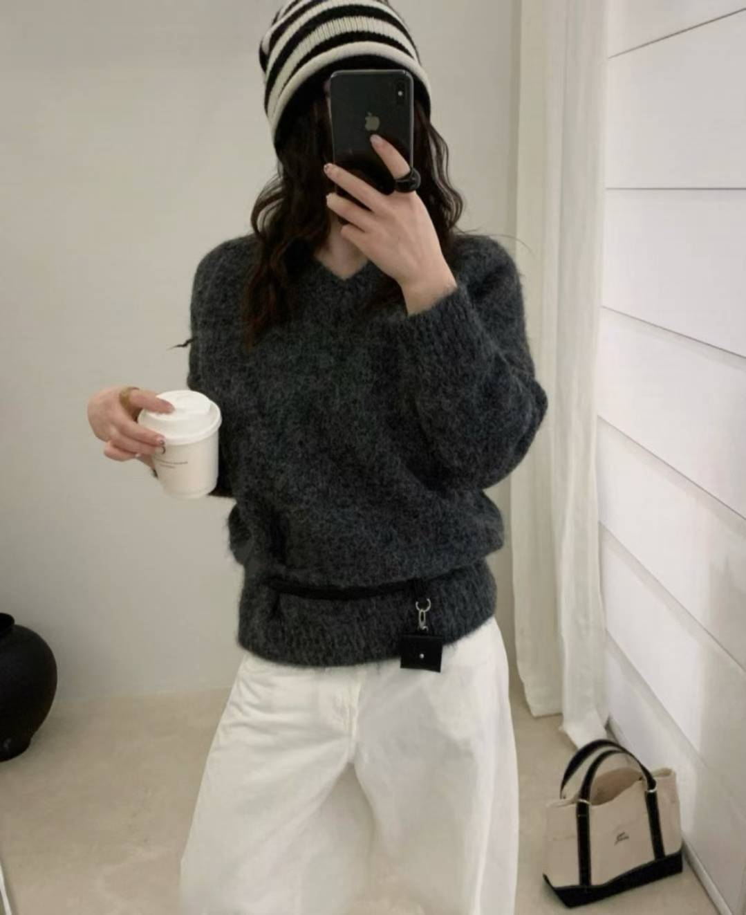 v neck knit-3col