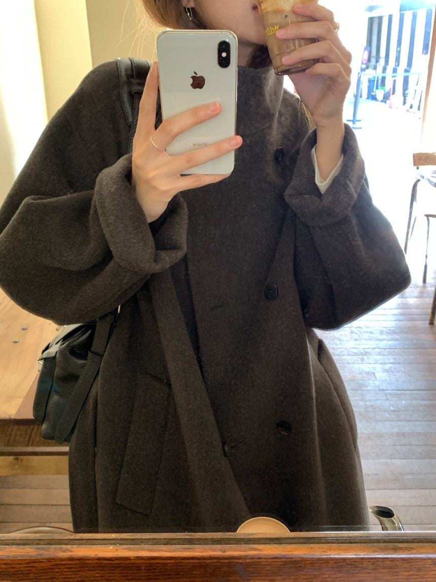 Noel high neck handmade coat-2col