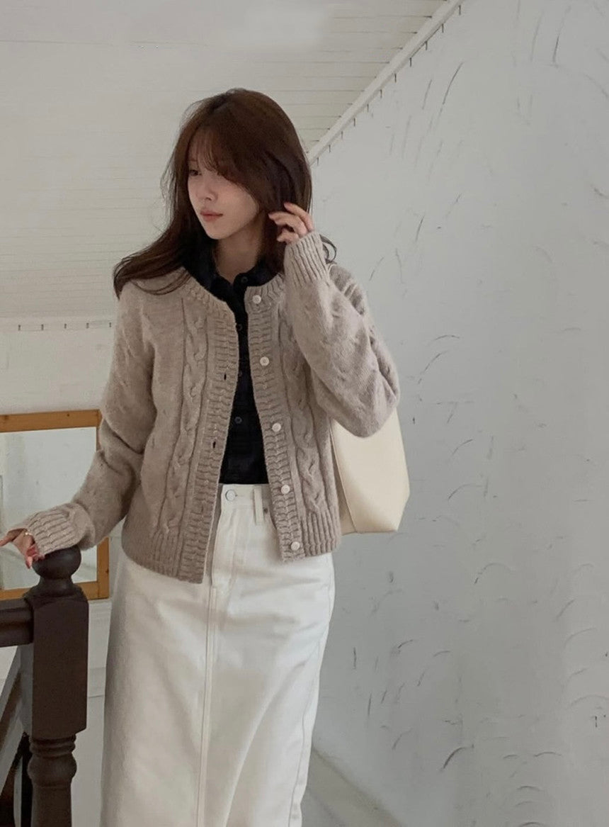 running baby alpaca cardigan-4col