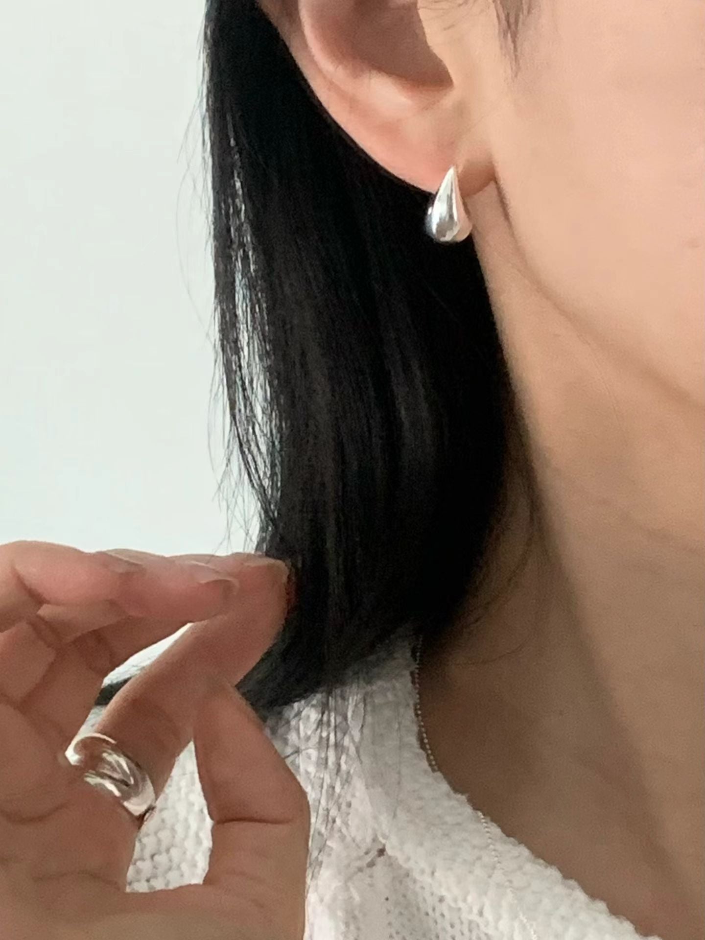Big water drop earrings