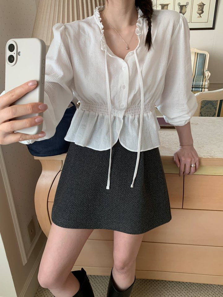 ivory即納 coco smok blouse-2col