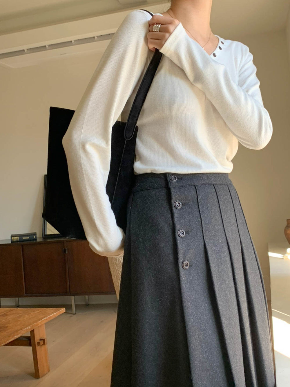 Raid wool skirt-2col