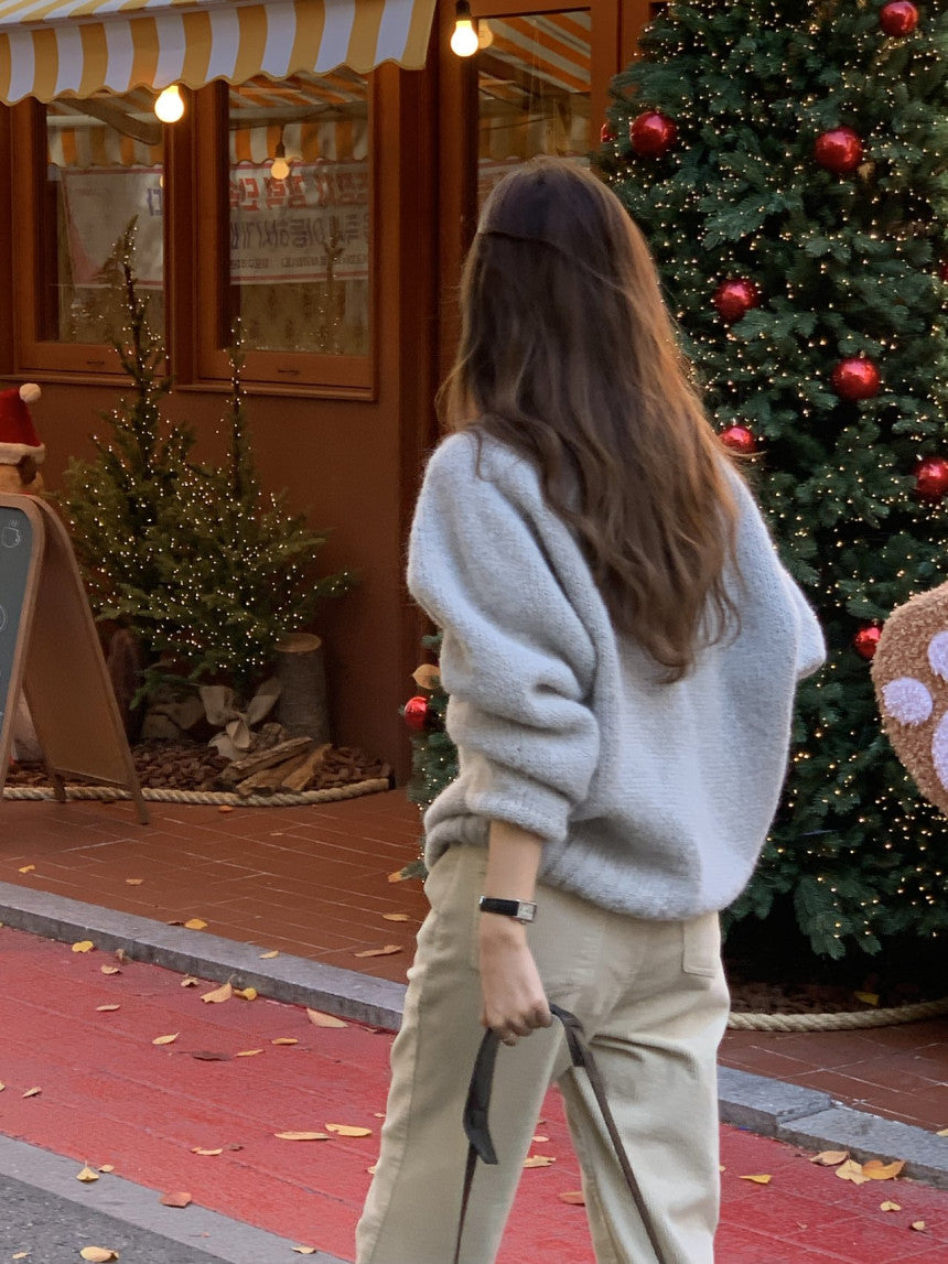 balloon alpaca oversize pullover knit-3col