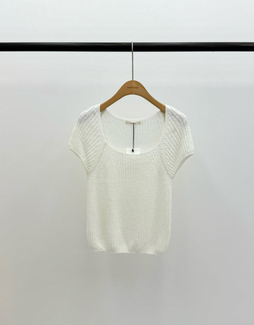 Loe square neck drop shoulder knit-2col