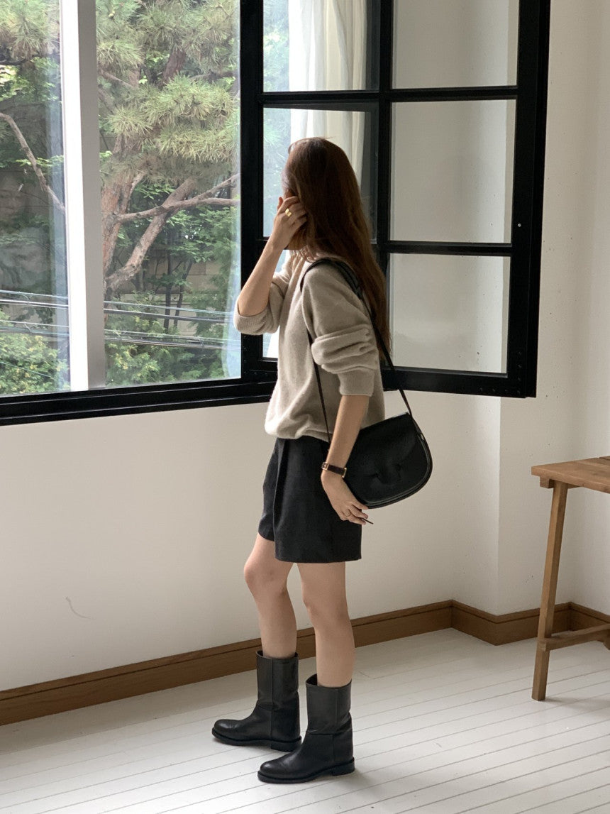 Elin cashmere wholega boat neck knit-4col